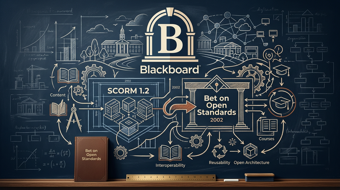Cover image for "Blackboard, SCORM 1.2, and the Bet on Open Standards (2002)"